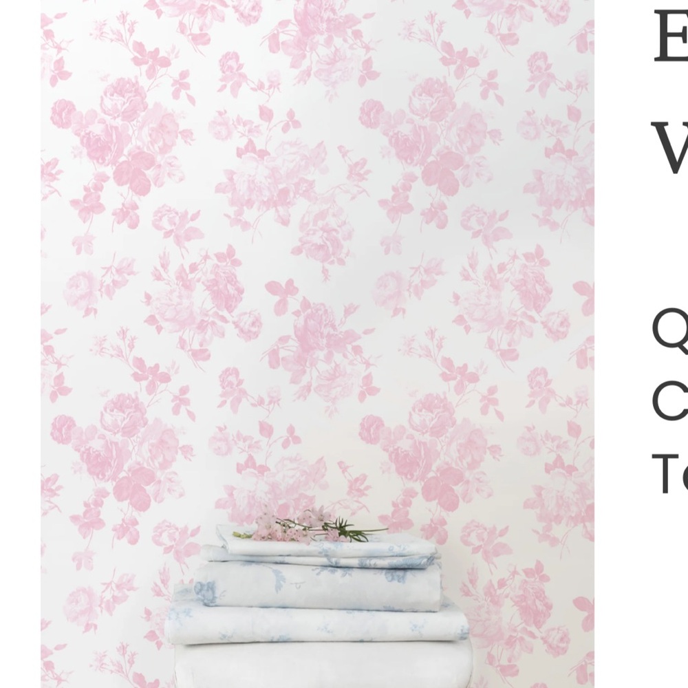 BRAND NEW NEVER USED LoveShackFancy Blush Pink Floral Wallpaper